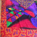 Mario Valentino Oversize Vintage Scarf, Mint, Bold Multi-Patterned Valentino