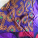 Mario Valentino Oversize Vintage Scarf, Mint, Bold Multi-Patterned Valentino
