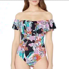 NWOT Trina Turk One Piece Off Shoulder Ruffle Swimsuit Bathing Suit Multicolor 6