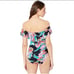 NWOT Trina Turk One Piece Off Shoulder Ruffle Swimsuit Bathing Suit Multicolor 6