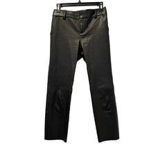 Alice + Olivia Black Cropped Leather Trouser Pants size 0