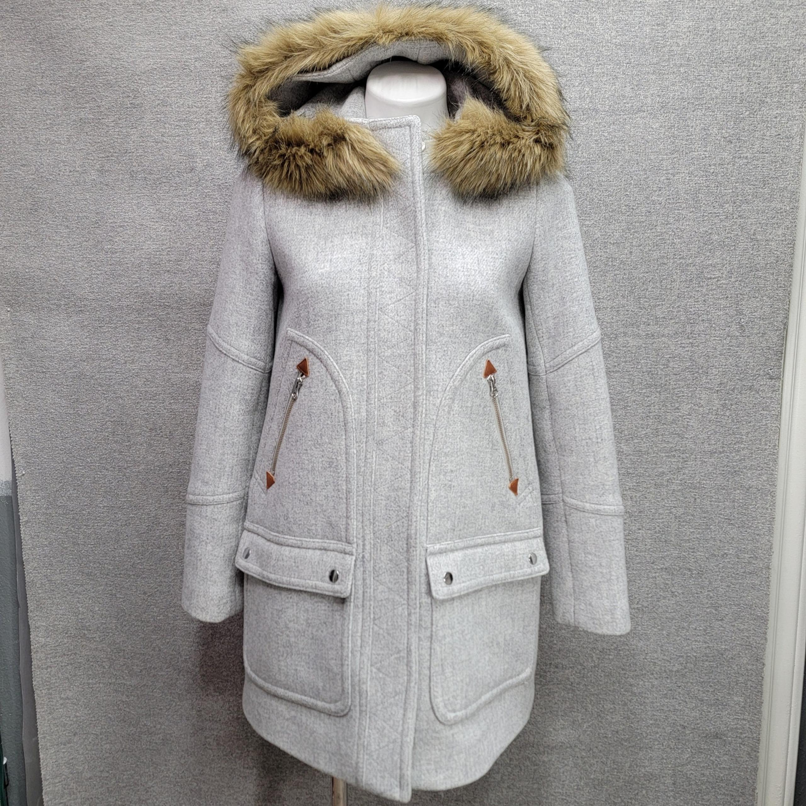 J.CREW CHATEAU NELLO GORI ITALIAN STADIUM CLOTH PARKA COAT, SIZE 4