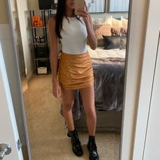 RESA Orange Mini Scrunch Tie Skirt