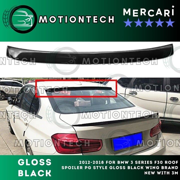 2012-2018 For BMW 3 Series F30 Roof Spoiler PG Style Gloss Black Wing New