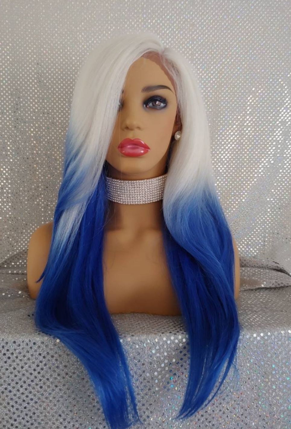 Wowfactor celebrity human blueblonde wig