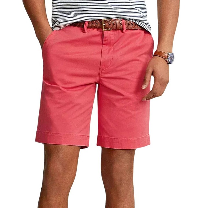 Polo Ralph Lauren Mens Classic Fit Stretch 9 Flat Front Shorts Starboard Red 38
