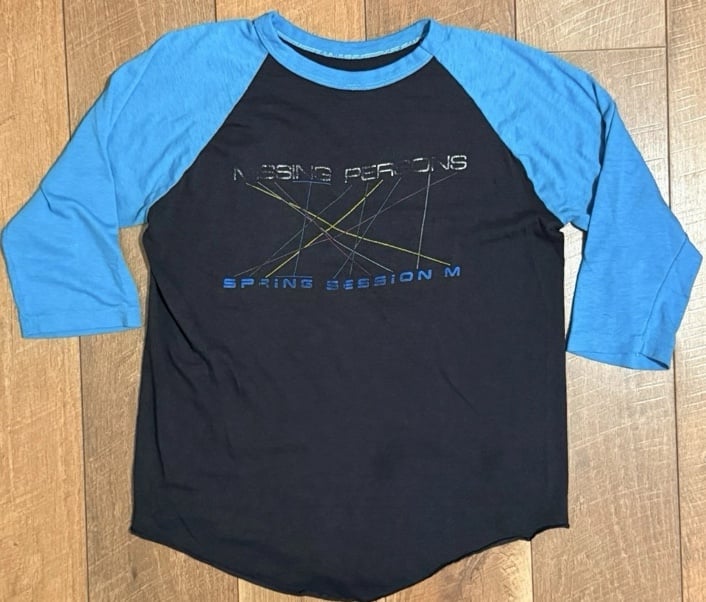 Missing Persons Vintage “Spring Session M” Med. Raglan Tee.