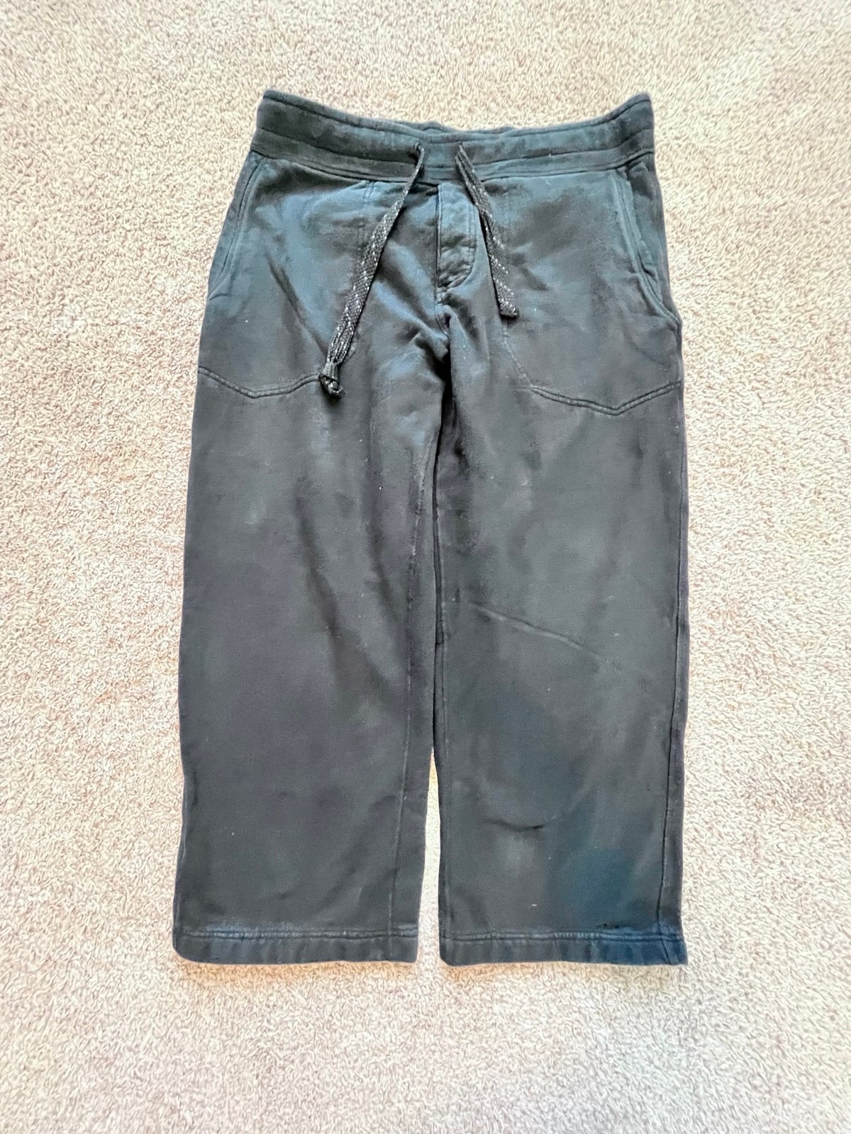Lululemon Black Wide Leg Lounge Pants Drawstring XXL 36x29 Relaxed Fit