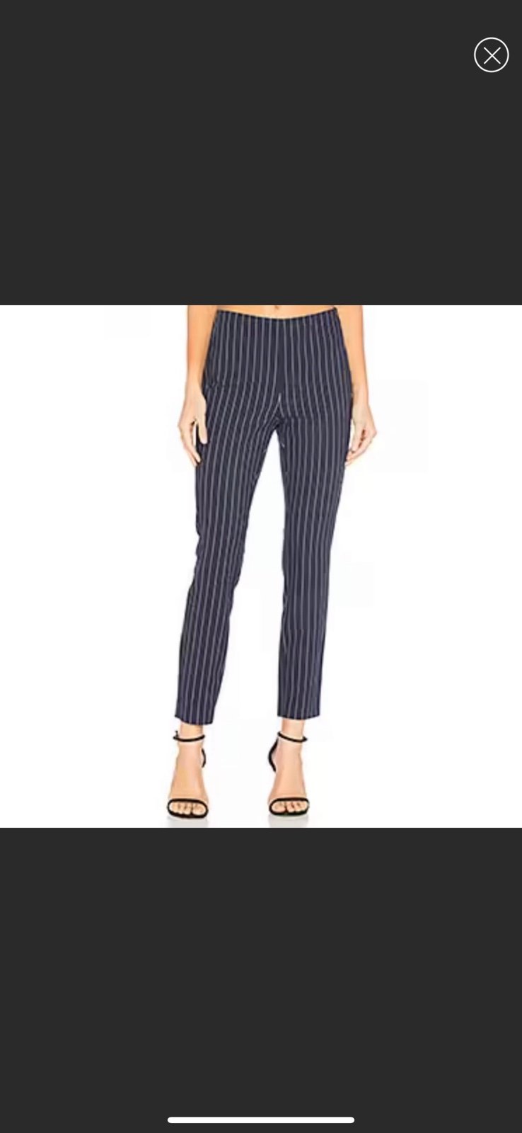 Rag & Bone Simone Pinstripe Stretch Cropped Pants in Navy Blue
