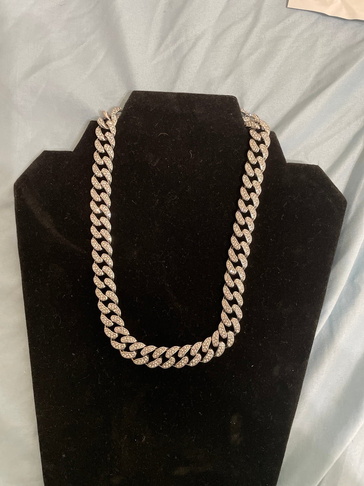 New Silver tone 18 inch hip hip style bling chain
