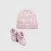 Quince Washable Cashmere Beanie & Bootie Set minimal pink 6-12m