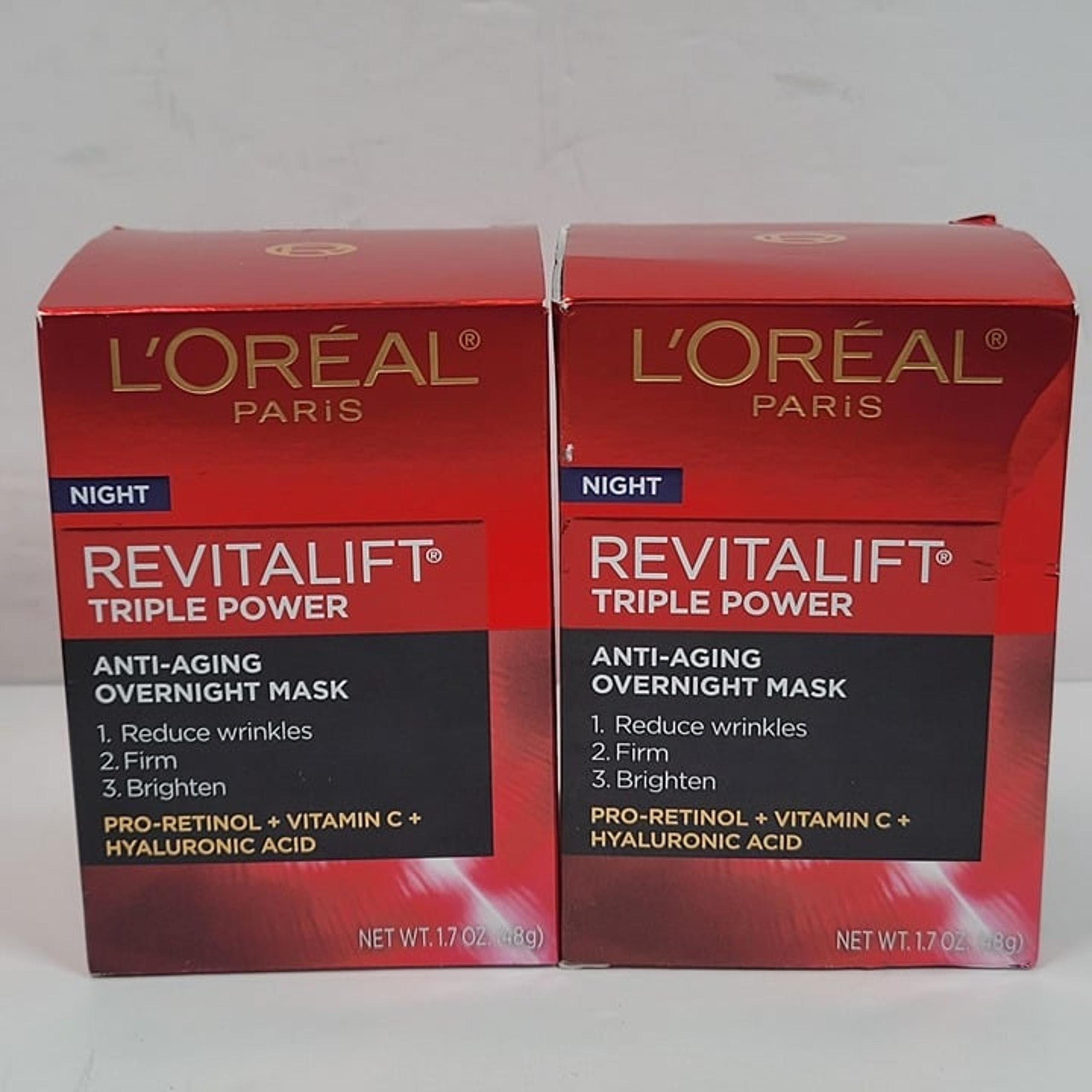 LOreal Paris Revitalift Triple Power Anti-Aging Overnight Mask 1.7 Oz Set of 2