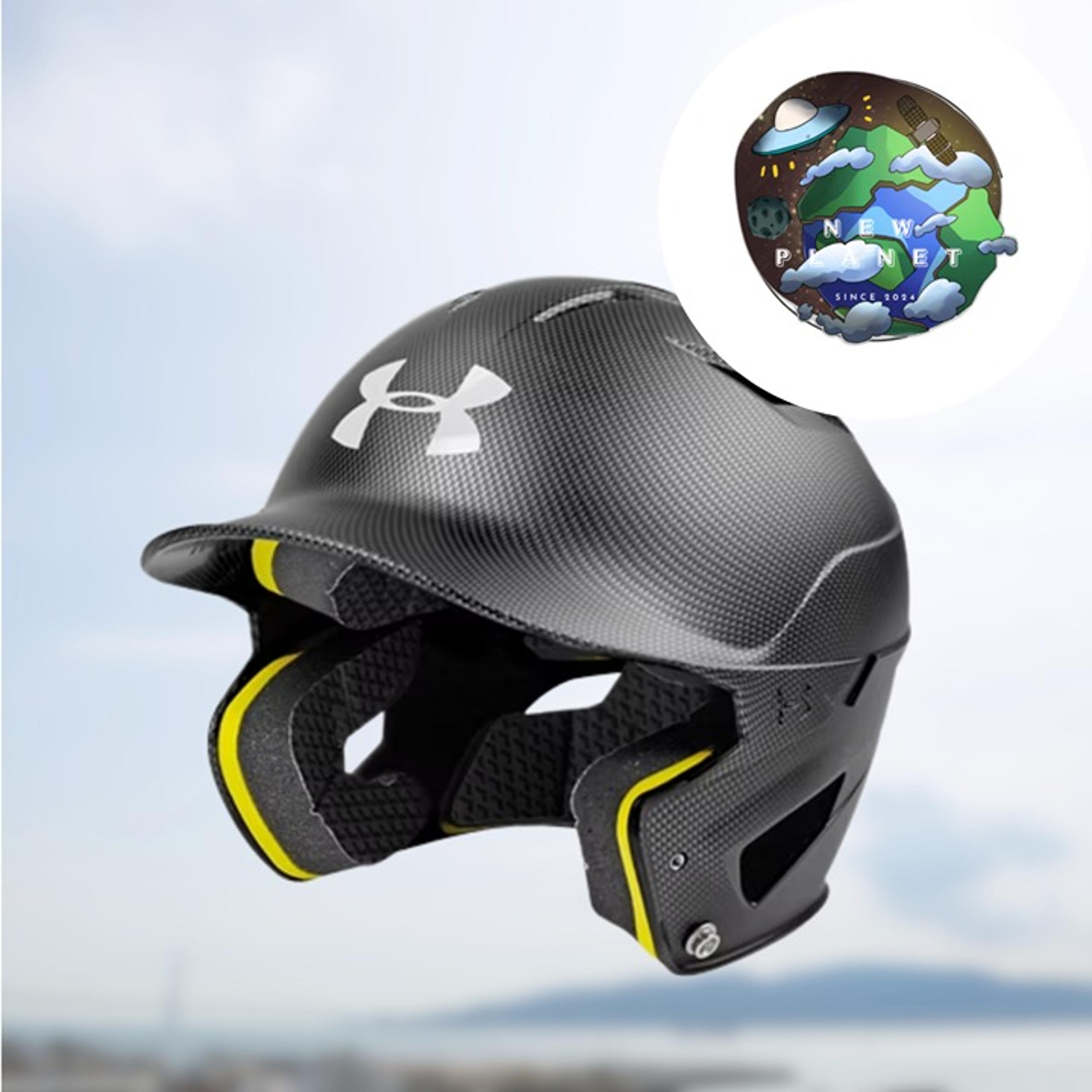 NWT UA Converge Shadow Matte Kids' Batting Helmet |Black / White - 001 UND100