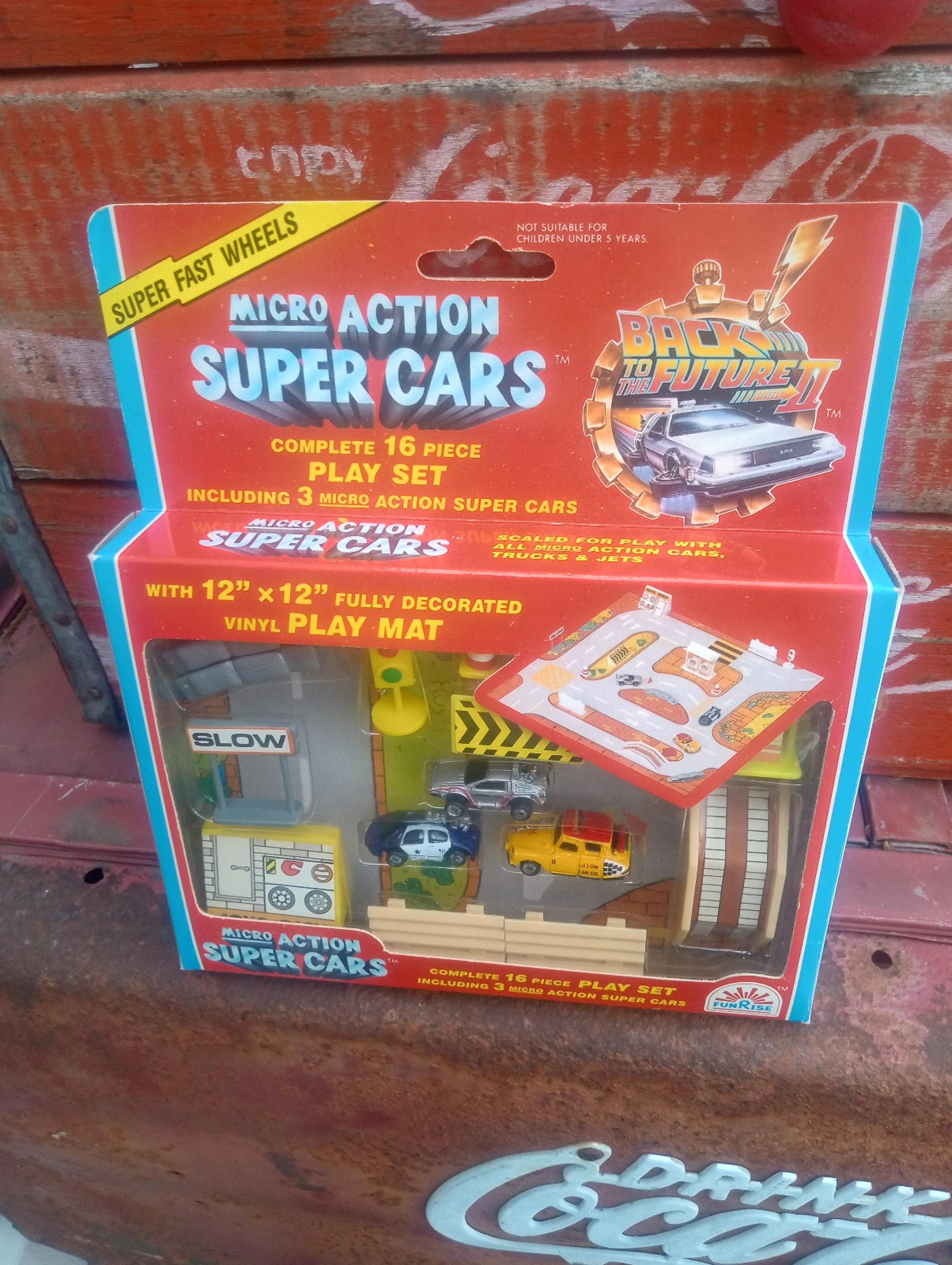 Back To The Future II Micro Action Super Cars -RARE- PLAY SET Funrise Vintage