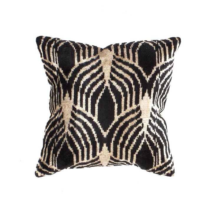 Canvello Turkish Silk Black Throw Pillows - Ti 3
