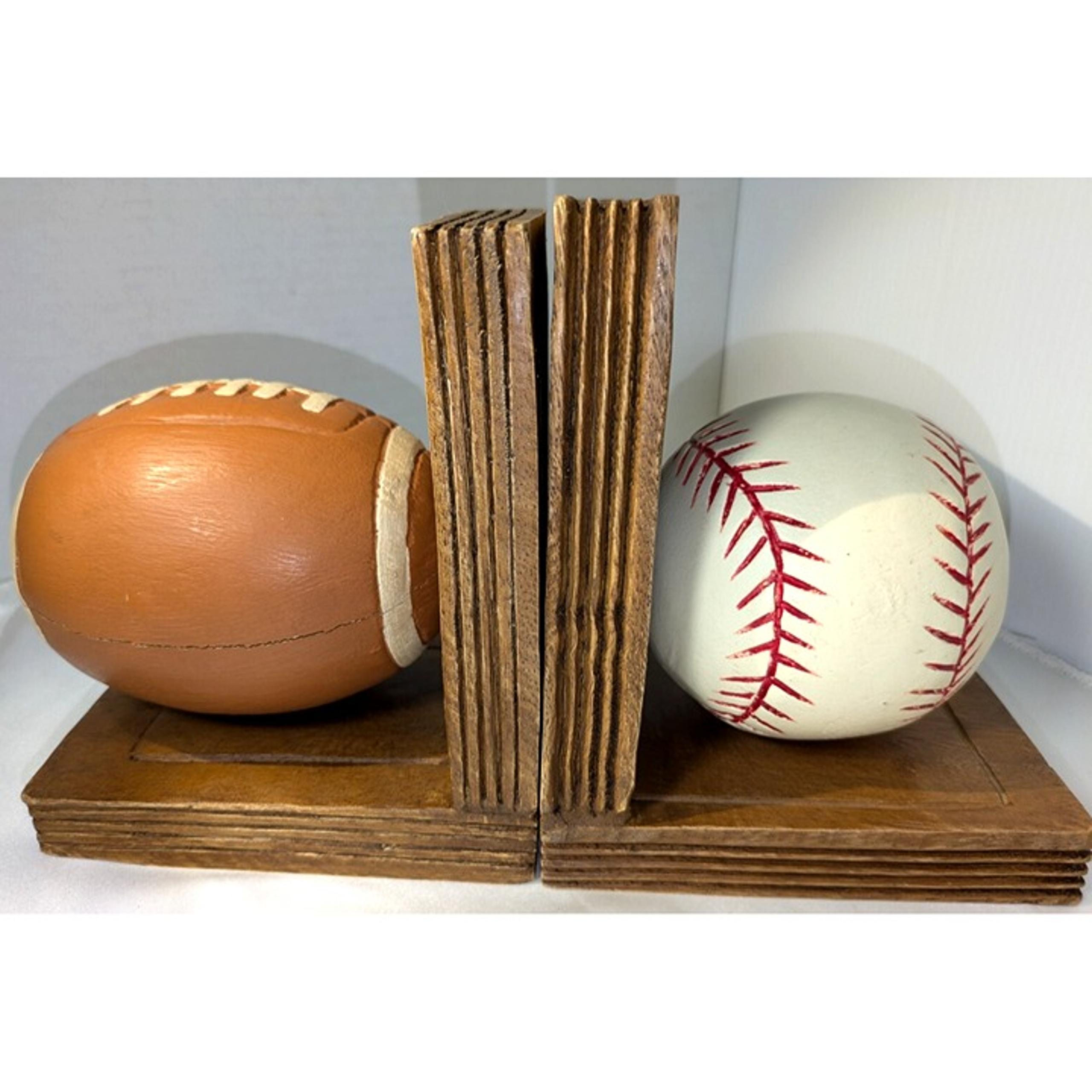 Sports Themed Thai Heavy Wooden Bookends 2013