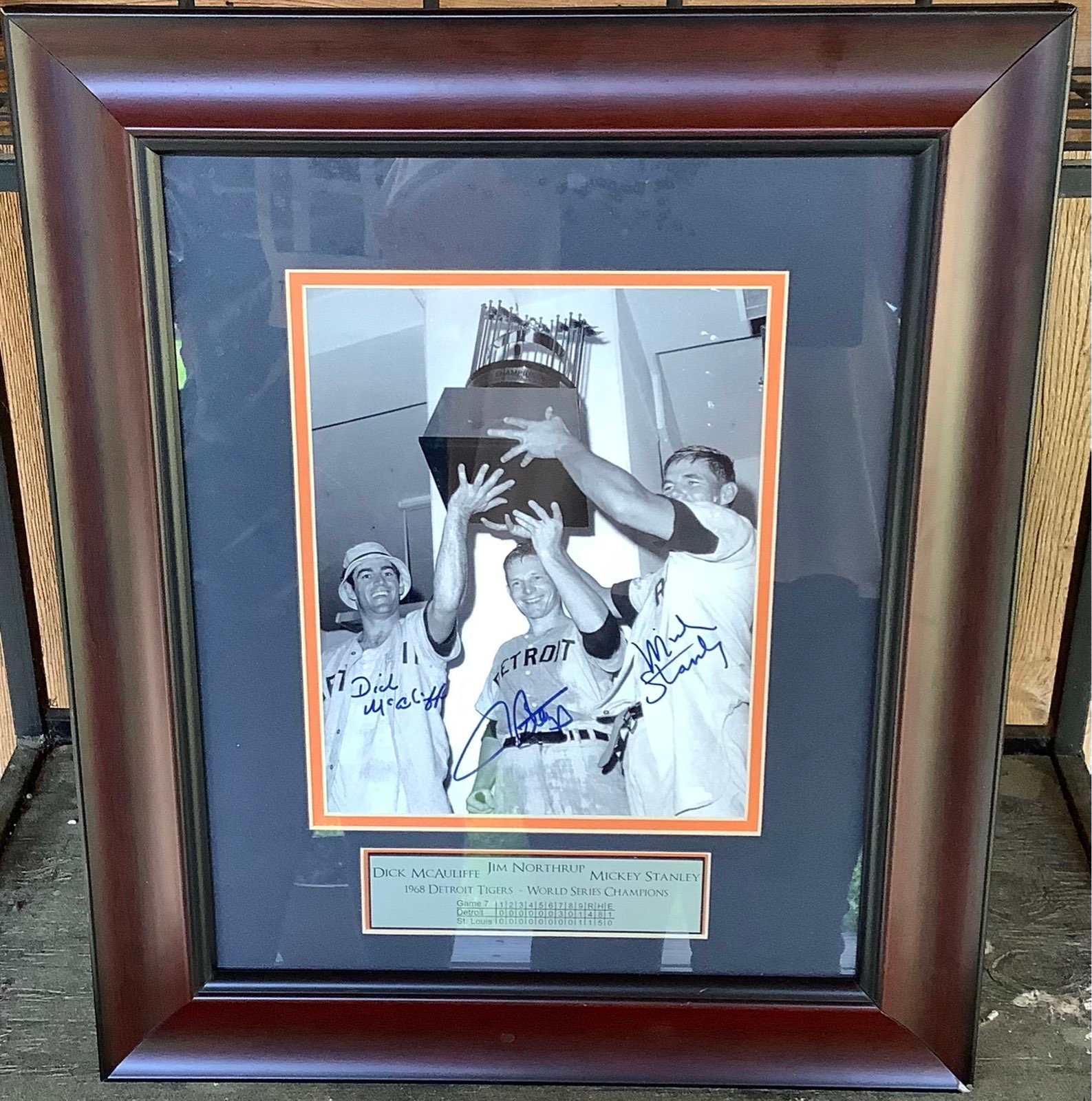Matted signed Detroit Tigers World Series