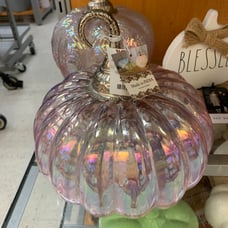 Light up Glass Pumpkin Decor !