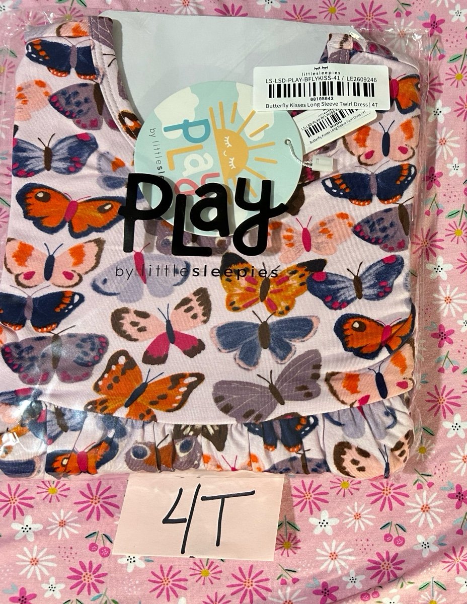 Little Sleepies 4T Butterfly Kisses Long Sleeve Twirl Dress