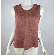 Flax Linen Sleeveless Basic Tank Top Women S NWT Scoop neck