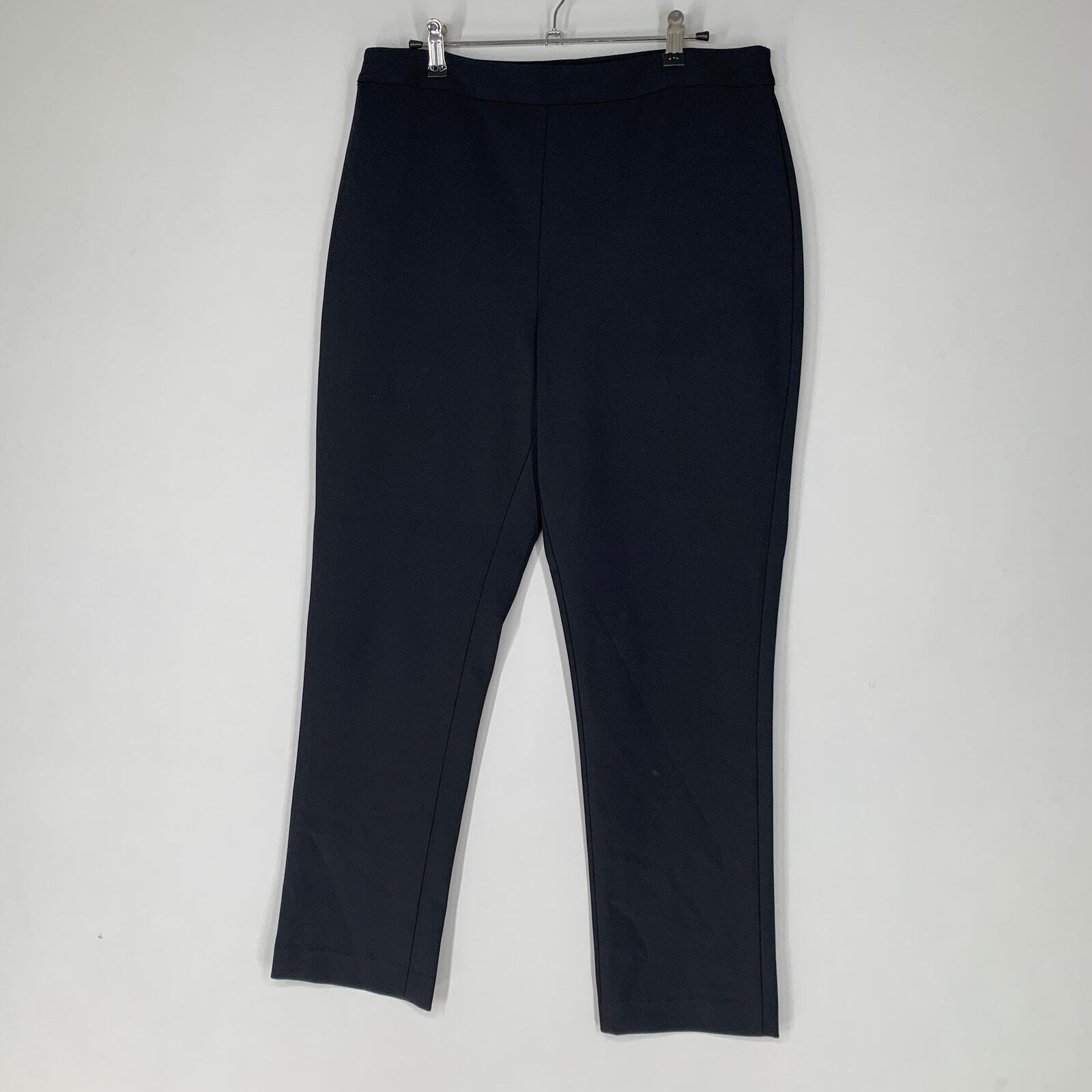 Jenni Kayne Women Pants 12 Black High Rise Tapered Leg Pull On Trouser Work 27