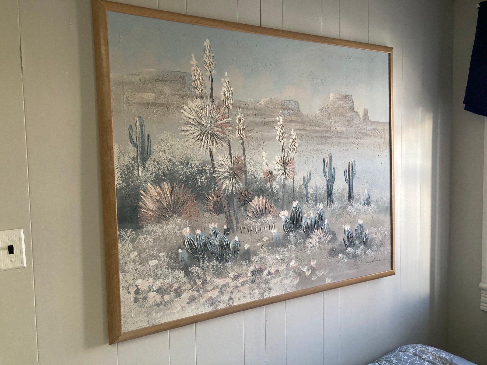 Hand painted western cactus wall art