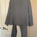 Size 10 Le Suit Gray Window Pane with Blue Detail Women’s Suit