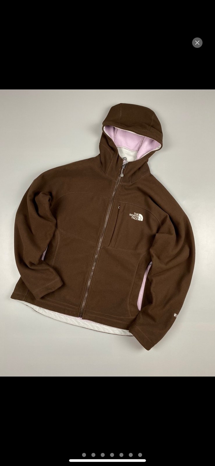 The north face brown/ pink fleece jacket