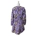 A.L.C. Floral Paisley Poplin Mini Dress Purple, Pink, Tan Women 12 3/4 Sleeve