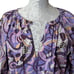 A.L.C. Floral Paisley Poplin Mini Dress Purple, Pink, Tan Women 12 3/4 Sleeve