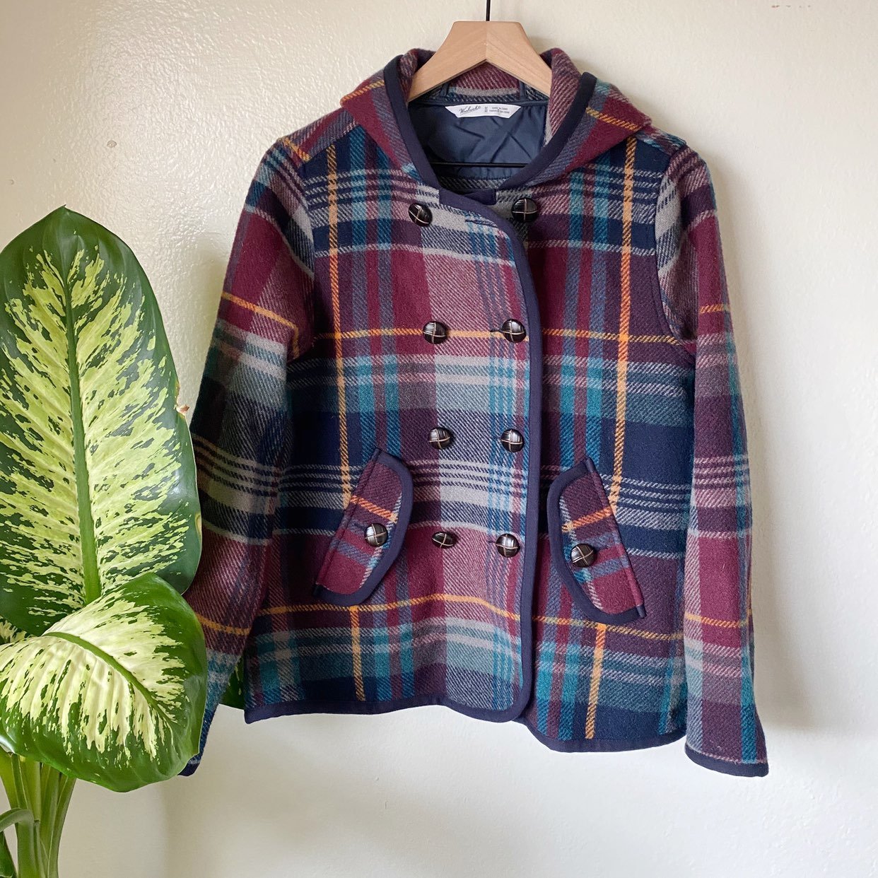 Woolrich Century Wool Plaid Peacoat