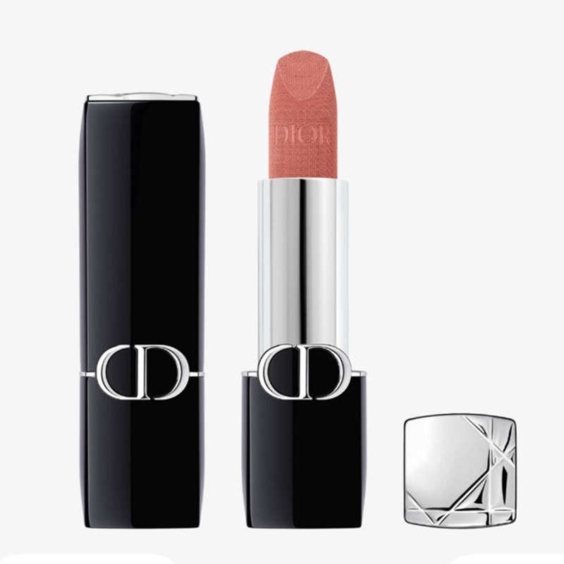 Dior Rouge Dior 100 Nude Look Velvet Lipstick Refillable Case NIB