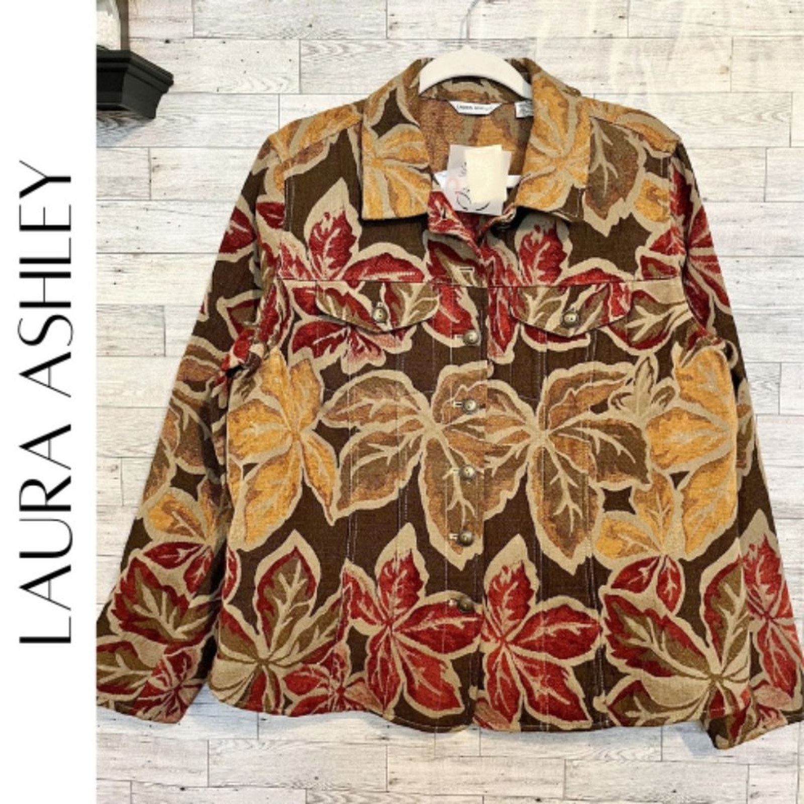 LAURA ASHLEY Floral Tapestry Jacket, L, NWT!
