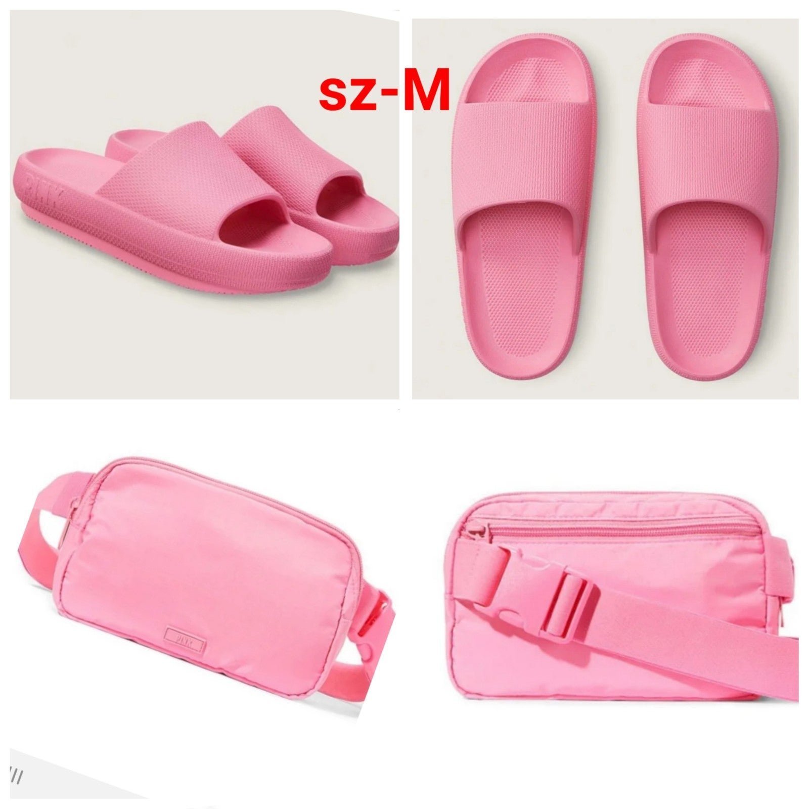 Pink Fanny Back and Slides sz-M bundles