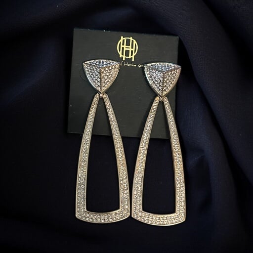 House of Harlow 1960 Messa paved door knocker earrings