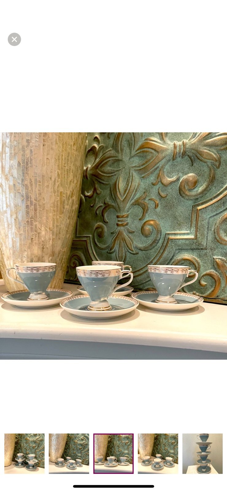 Grace Teaware boxed Turkish tea style Espresso Cup & Saucer Set
