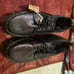 NEW Dr. Martens 1461 Quad FAUX FUR-LINED BLACK METALLIC LEATHER PLATFORM