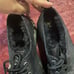 NEW Dr. Martens 1461 Quad FAUX FUR-LINED BLACK METALLIC LEATHER PLATFORM