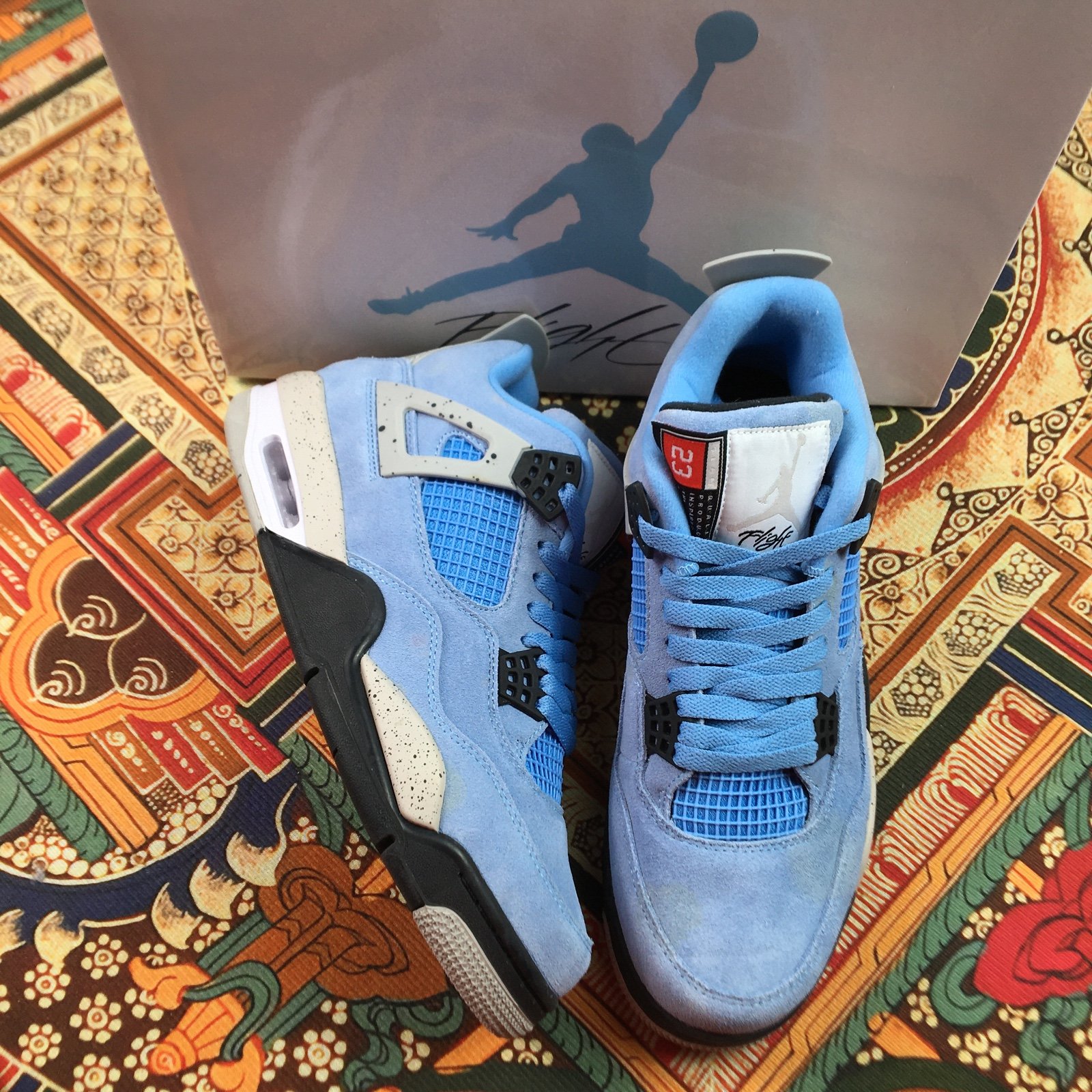 Mens Jordan 4 Retro Blue/Black Basketball shoes size US11