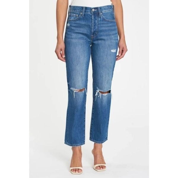 Pistola Charlie High Rise Classic Straight Ankle in Aurora Distressed Size 30