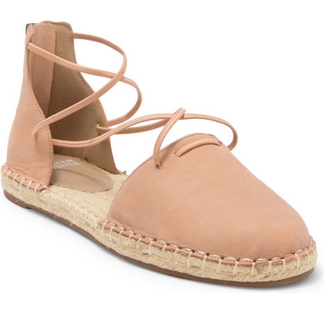 NIB Eileen Fisher Lace-Up Espadrille Toffee Cream 7