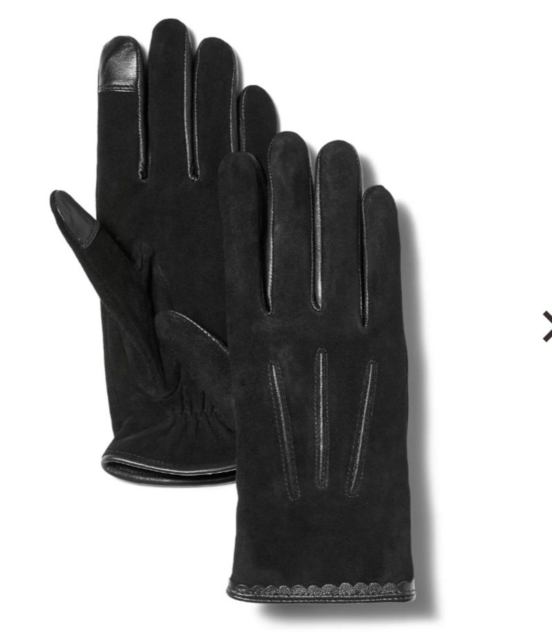 Timberland Women's Black Leather TouchScreen Gloves