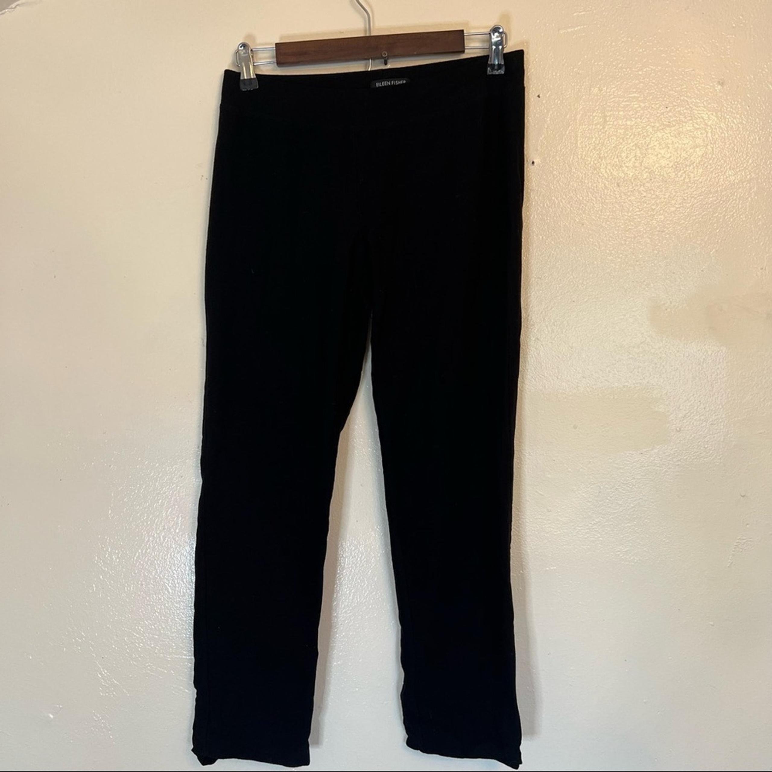 Eileen Fisher Black Cropped Pants Viscose/Nylon Blend