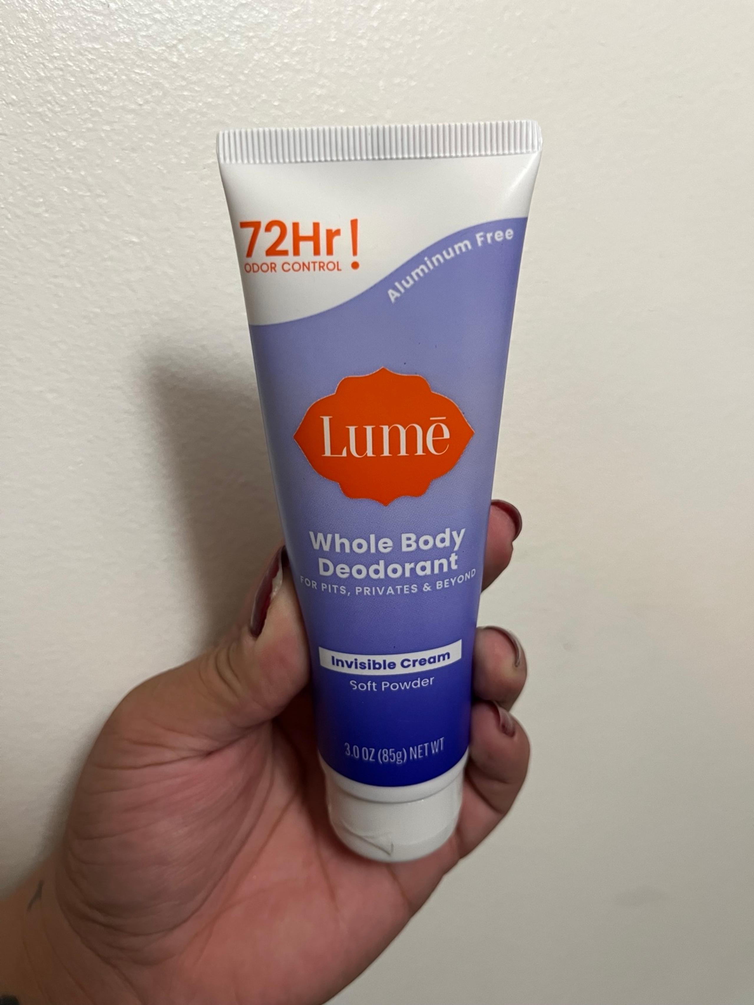 Whole Body Deodorant - Invisible Cream Tube - 72 Hour Odor Control - Aluminum Fr