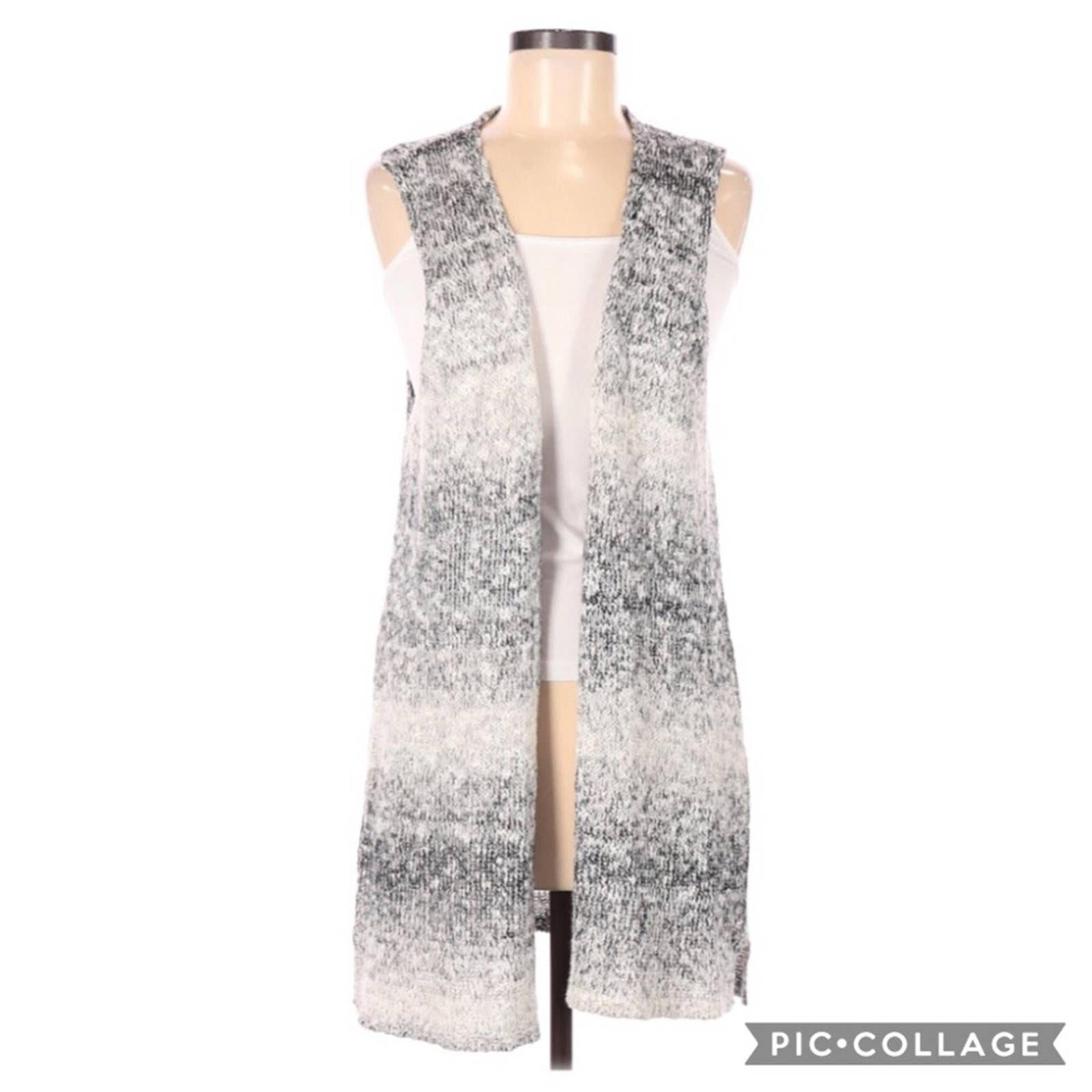 Chico’s Heather Stripe Knit Cardigan Vst