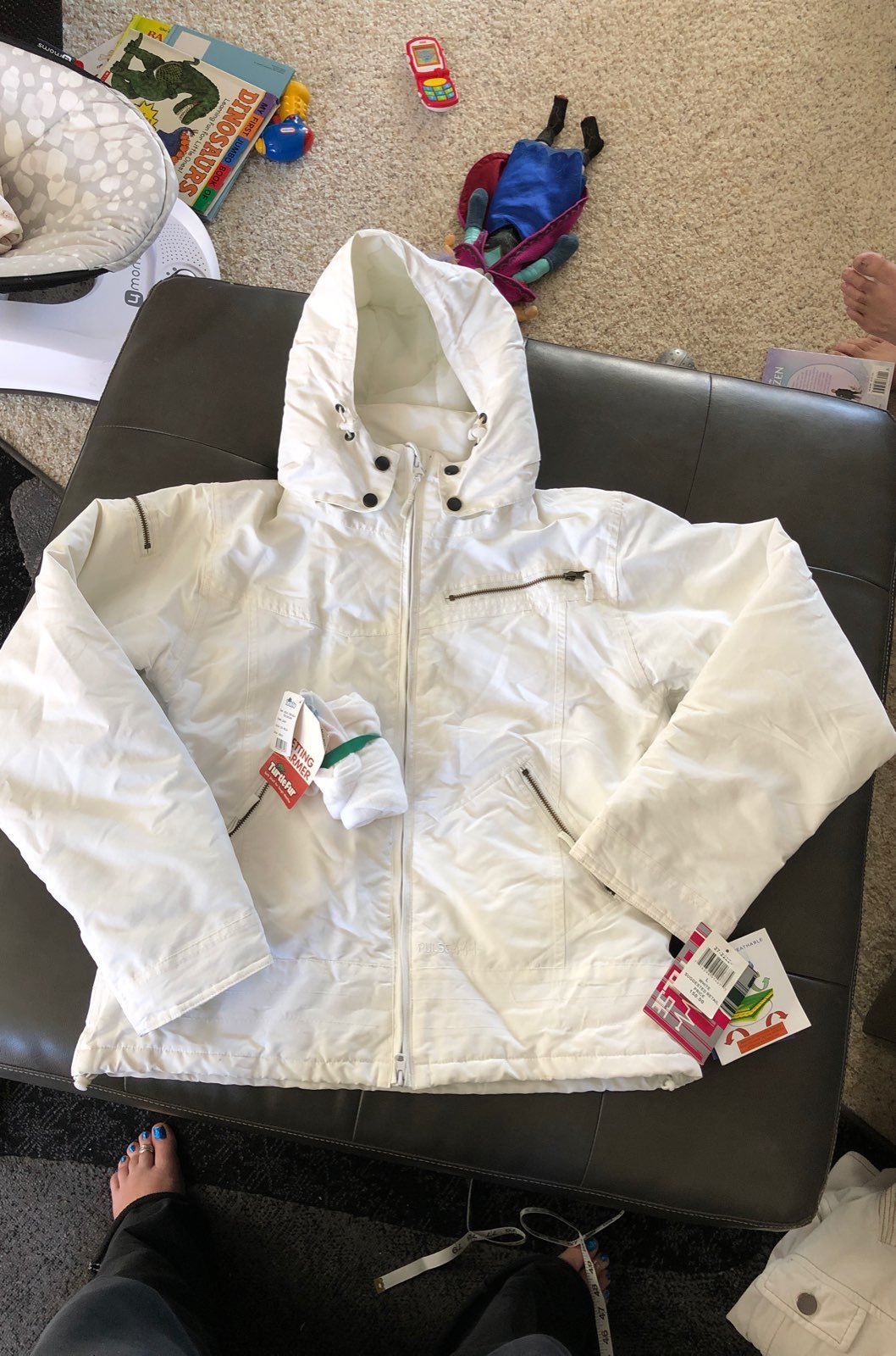White Snow/rain Jacket Large Pulse