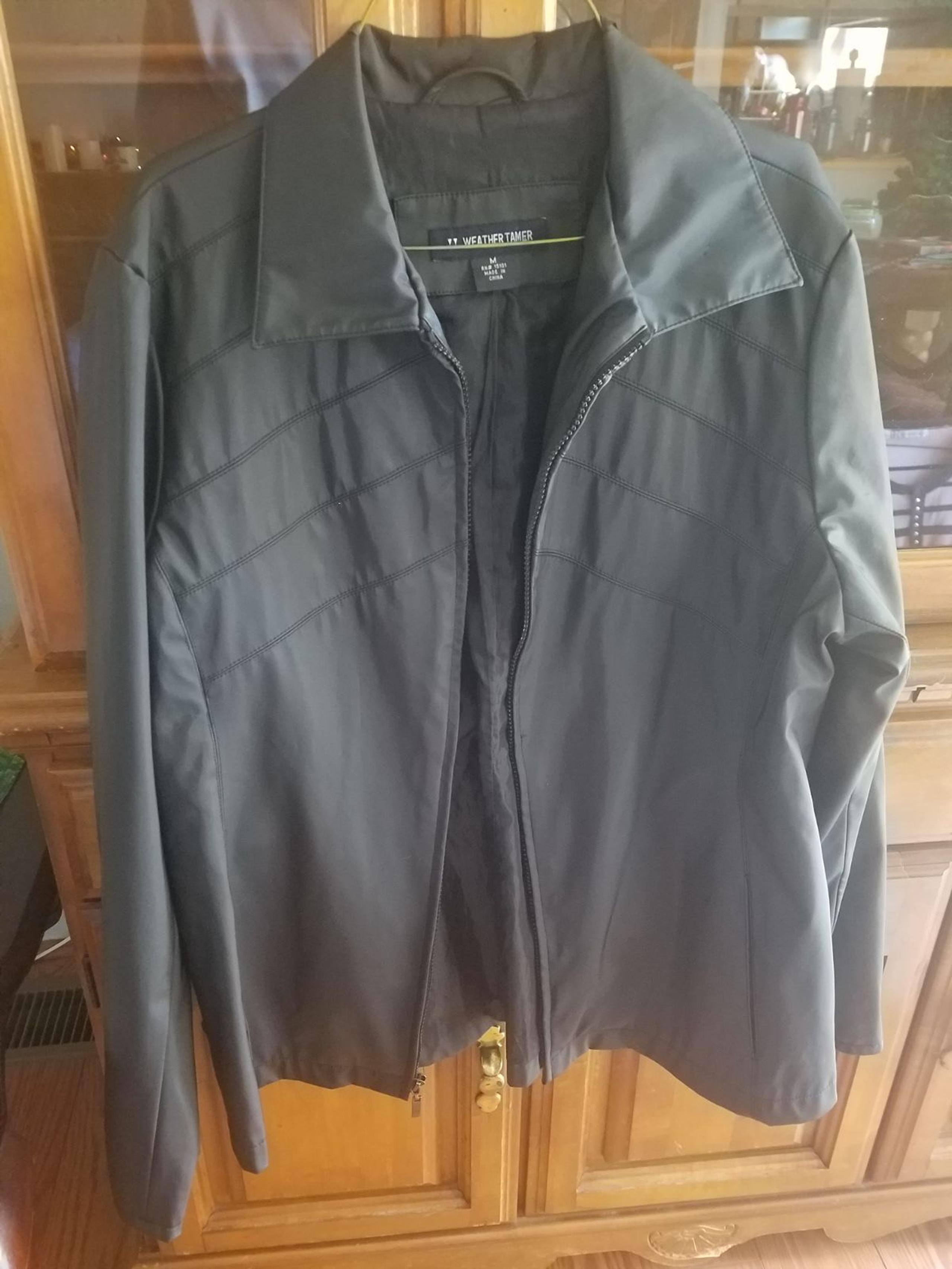 Black faux leather jacket/size medium