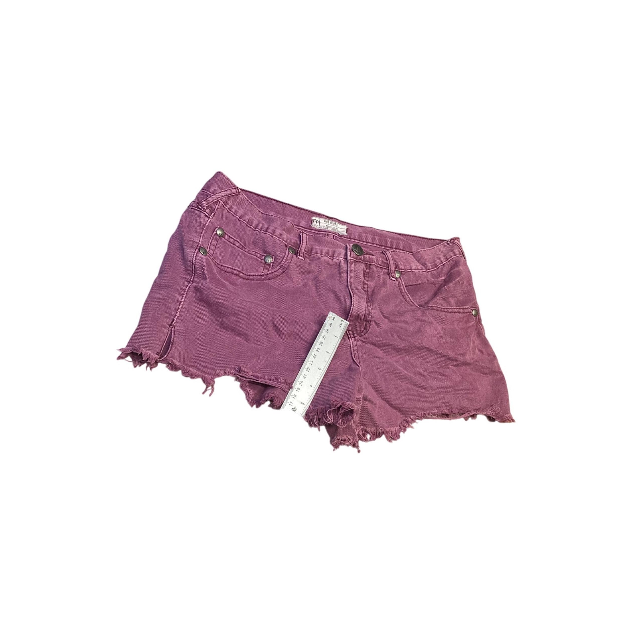 Free People Women's Cotton Purple Shorts