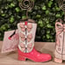 Pink Coquette Bow Cowgirl Boot Card Holders set of 2