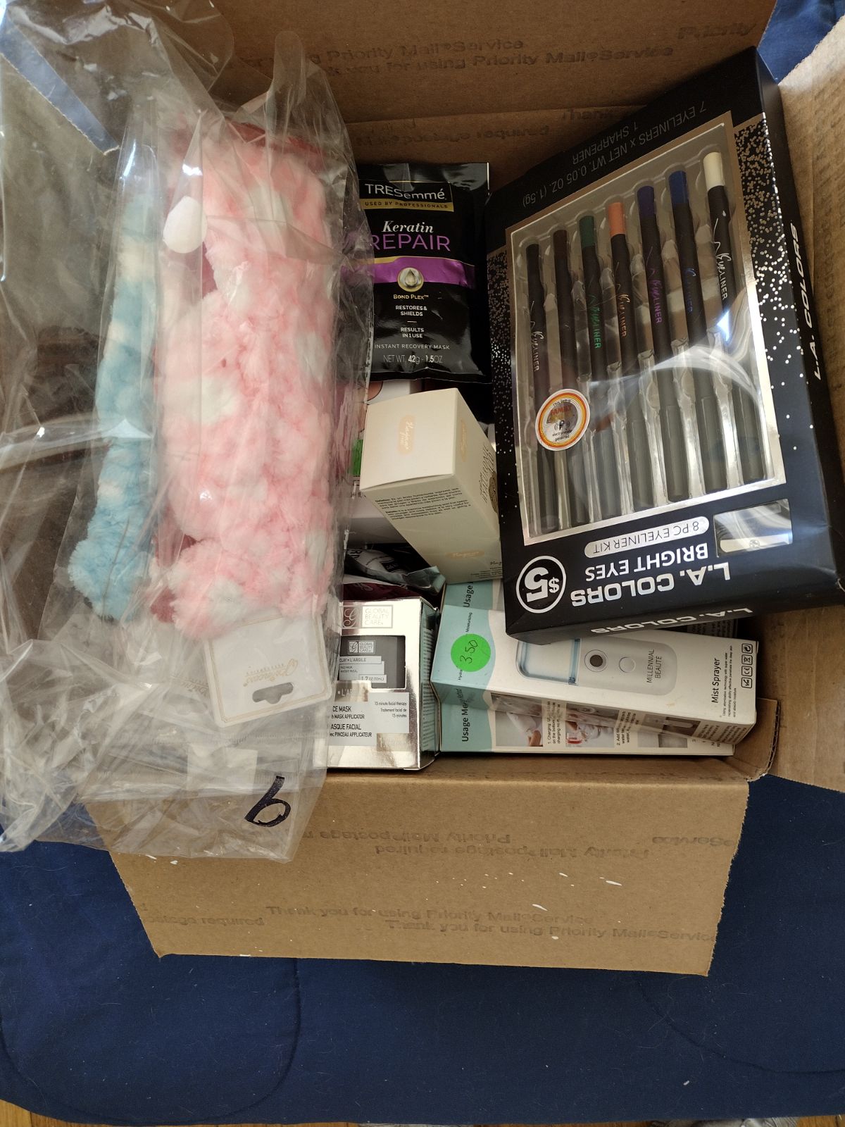 Box full of beauty supply products